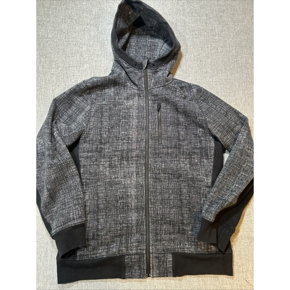 Lululemon Men's Best Coast Hoodie Needles Texture Grey Black Size L Patterned